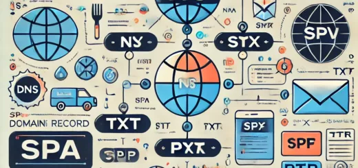 Schéma explicatif des différents types d'enregistrements DNS et leur rôle dans la gestion des noms de domaine.