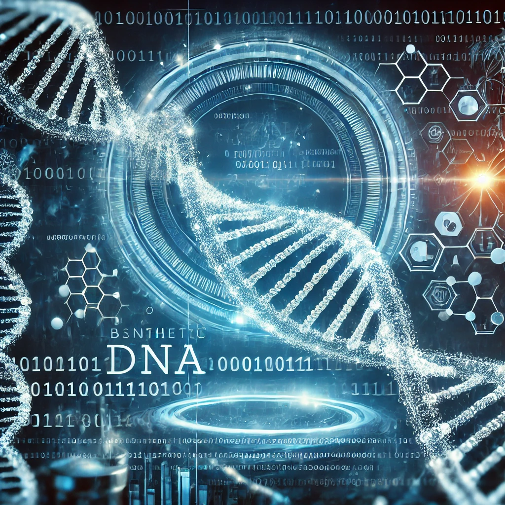 Illustration de l'ADN synthétique utilisé pour le stockage de données.