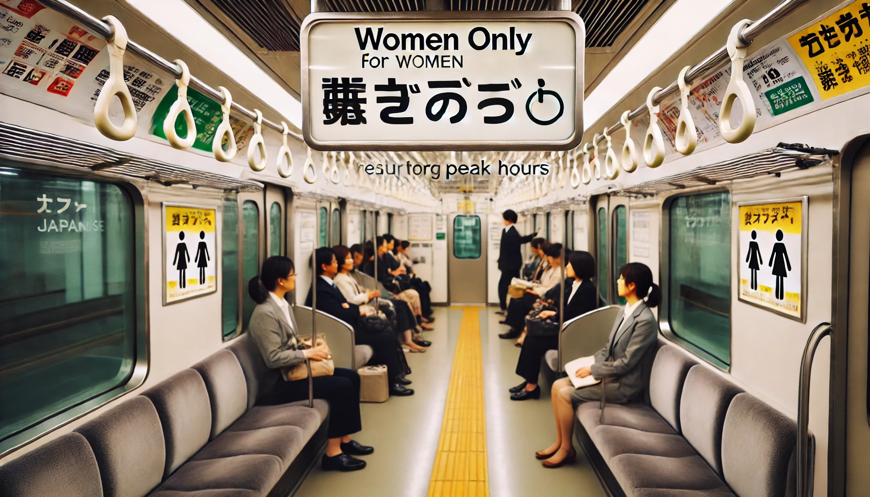 Wagon de métro réservé aux femmes au Japon pendant les heures de pointe.