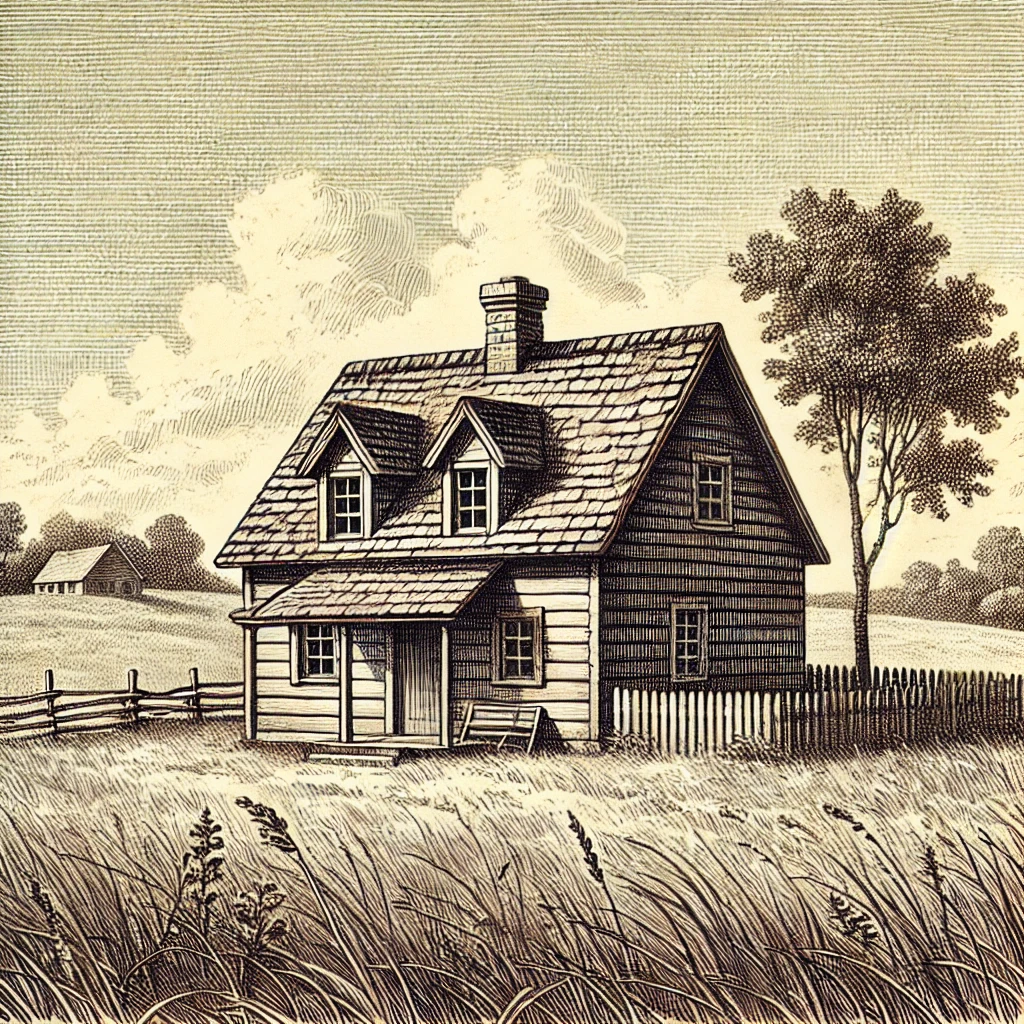 Illustration de la maison de la petite maison dans la prairie