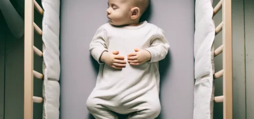 Bébé dormant sur le dos en toute sécurité dans un berceau avec un matelas ferme.