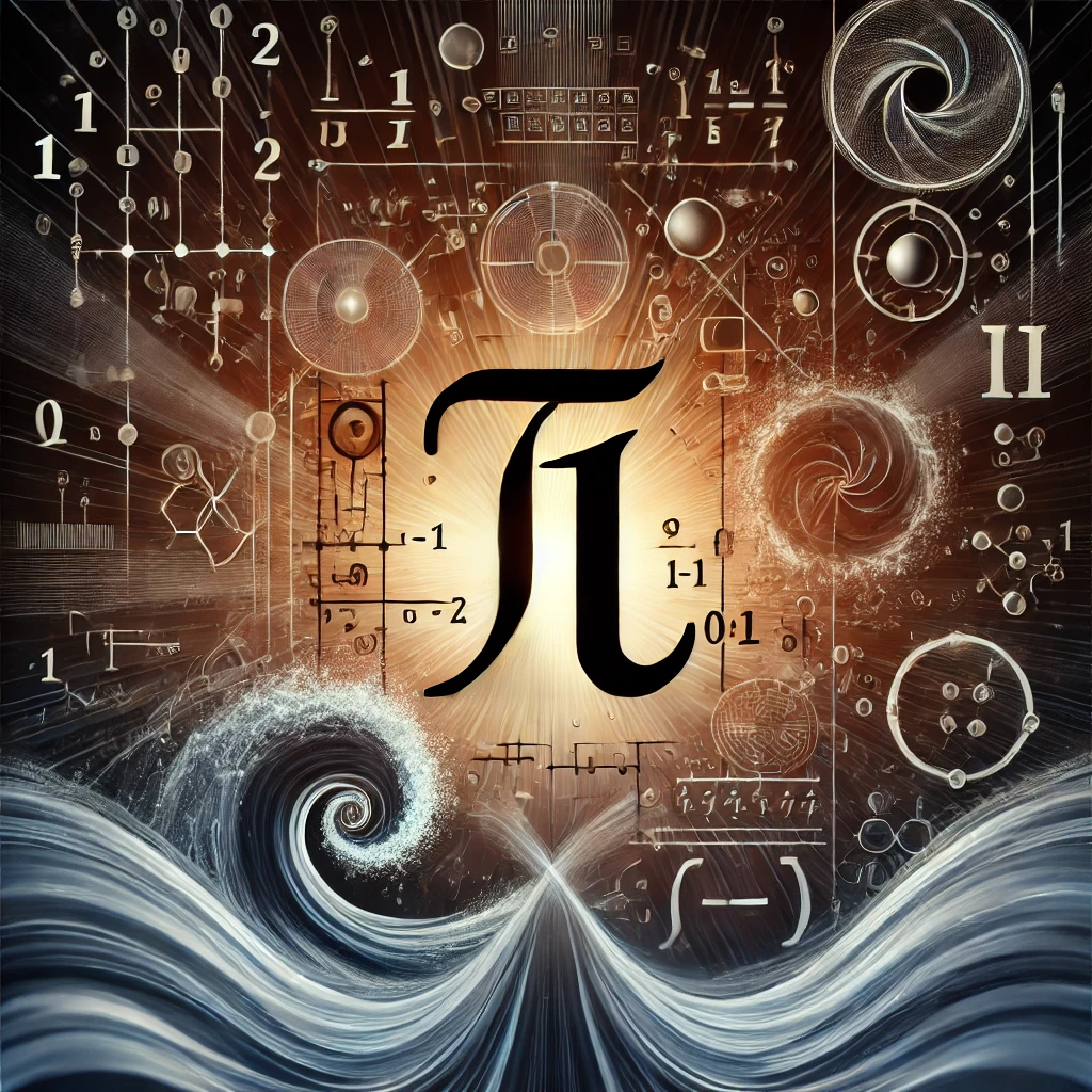 Représentation visuelle de la racine carrée de -1 avec le nombre imaginaire 'i', entouré de symboles mathématiques abstraits, de circuits électriques et d'ondes.